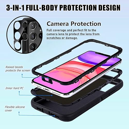 Miniatura 2 de OTTARTAKS Samsung Galaxy S22 Ultra Case with Camera Len Protector, Cute Floral S22 Ultra Case for Girls Women, Shockproof Heavy Duty Protective Case
