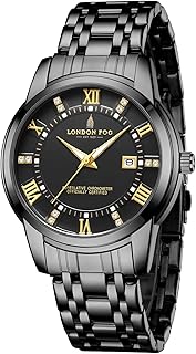 London Fog Regent Collection Analog Quartz Watch for Men with Round Dial and Stainless Steel Strap, Metal Case, Date Display, Luminous Hands & Hour Markers, Water Resistant