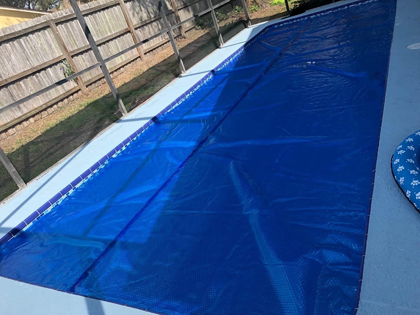 FAXIOAWA Rechteckige Solar-Poolabdeckung für aufblasbare Pools, strapazierfähige Schwimmbadabdeckungen für oberirdische Pools, thermische Schwimmdecken mit blauen Luftpolstern