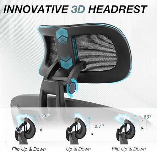 Miniatura 5 de Silla de oficina ergonómica de 750 libras, sillas de oficina grandes y altas mejoradas para personas pesadas, silla de escritorio de malla con