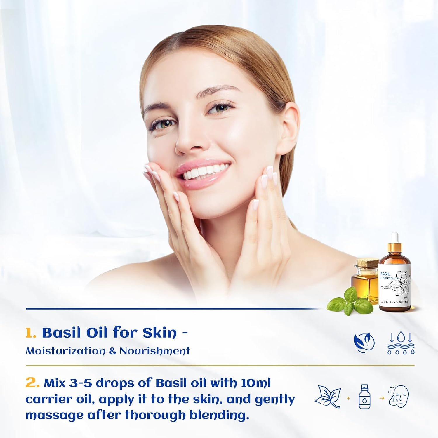 HIQILI Basil Essential Oil, Aromatherapy - Image 3