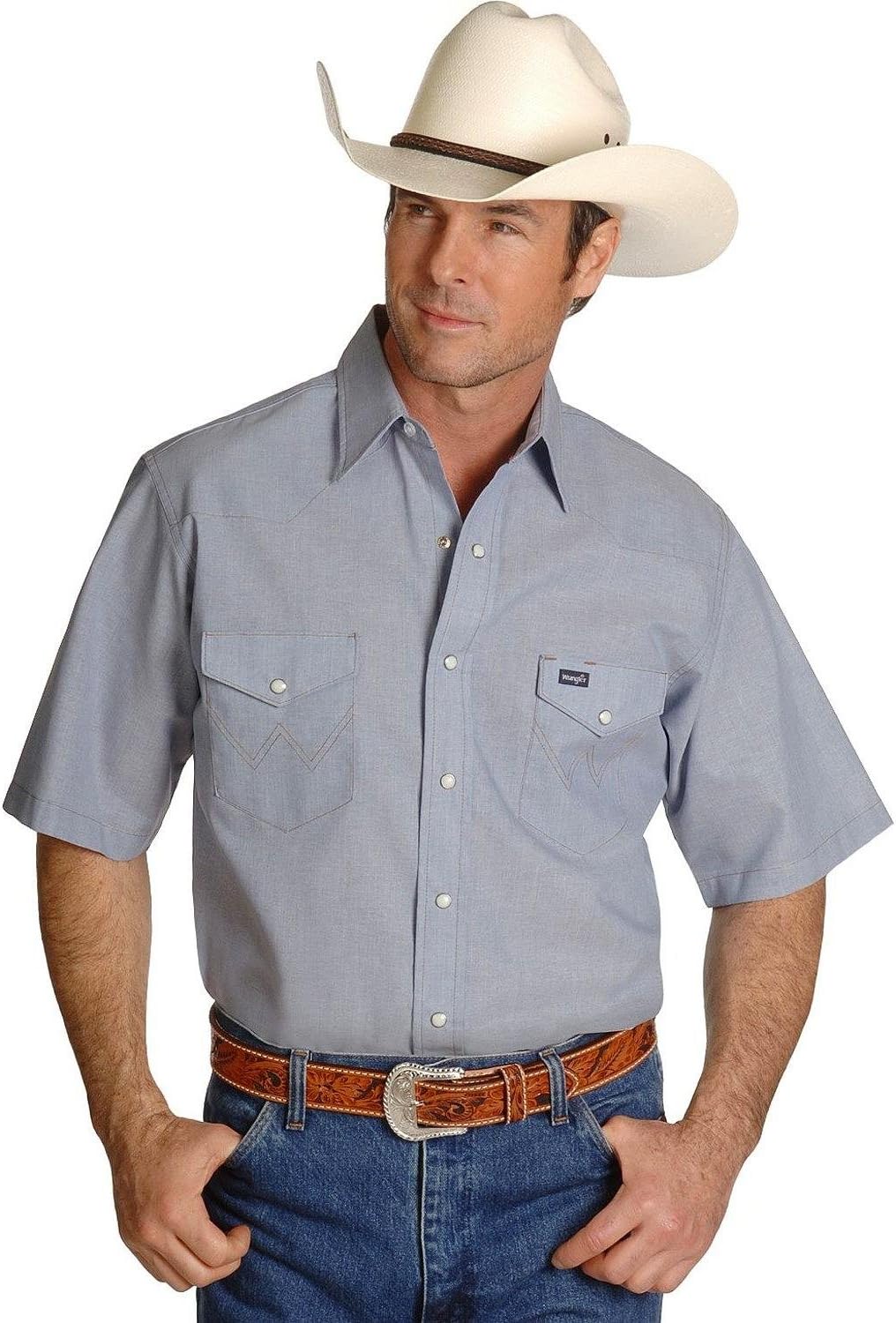 Wrangler Denim Short Sleeve Snap Shirt - Image 5