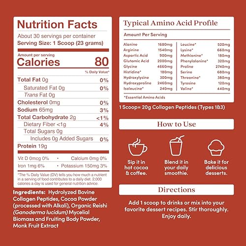 Miniatura 2 de Further Food Péptidos de colágeno de chocolate en polvo, proteína hidrolizada tipo 1 y 3 criada en pastos alimentados con pasto, salud intestinal +