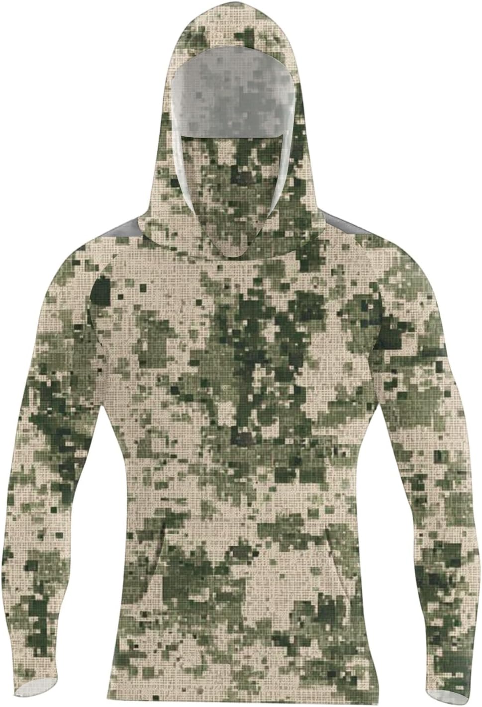 Men UPF 50 UV Sun Protection Hoodie Lightweight Shirt with Sun Mask for Fishing Mascaras para Trabajar Bajo El Sol image 5
