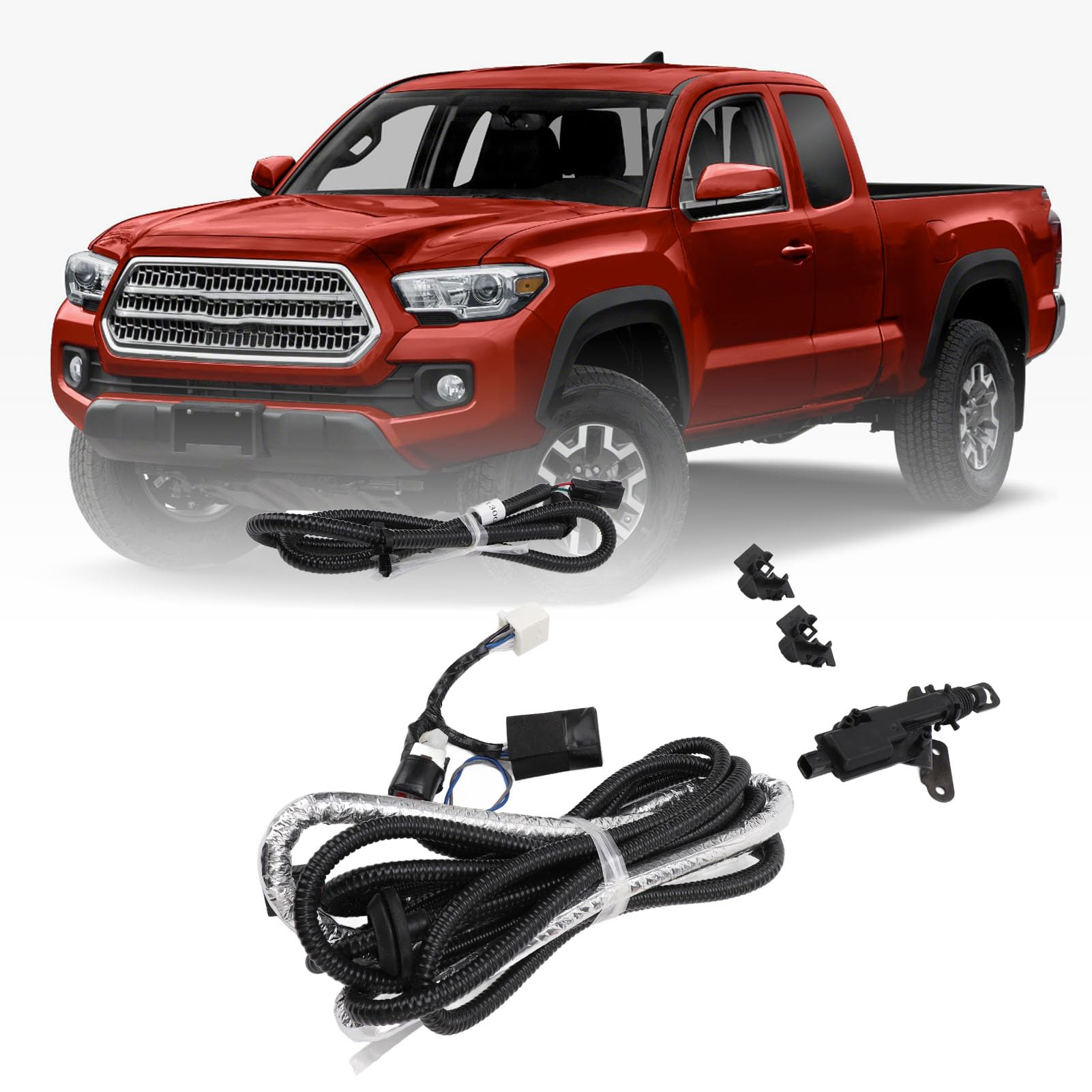 Power PK3B6 35JL0 - Kit di bloccaggio per portellone posteriore, delicato set di serrature remote con cablaggio per 3rd Gen Long Bed Crew Cab, adatto per