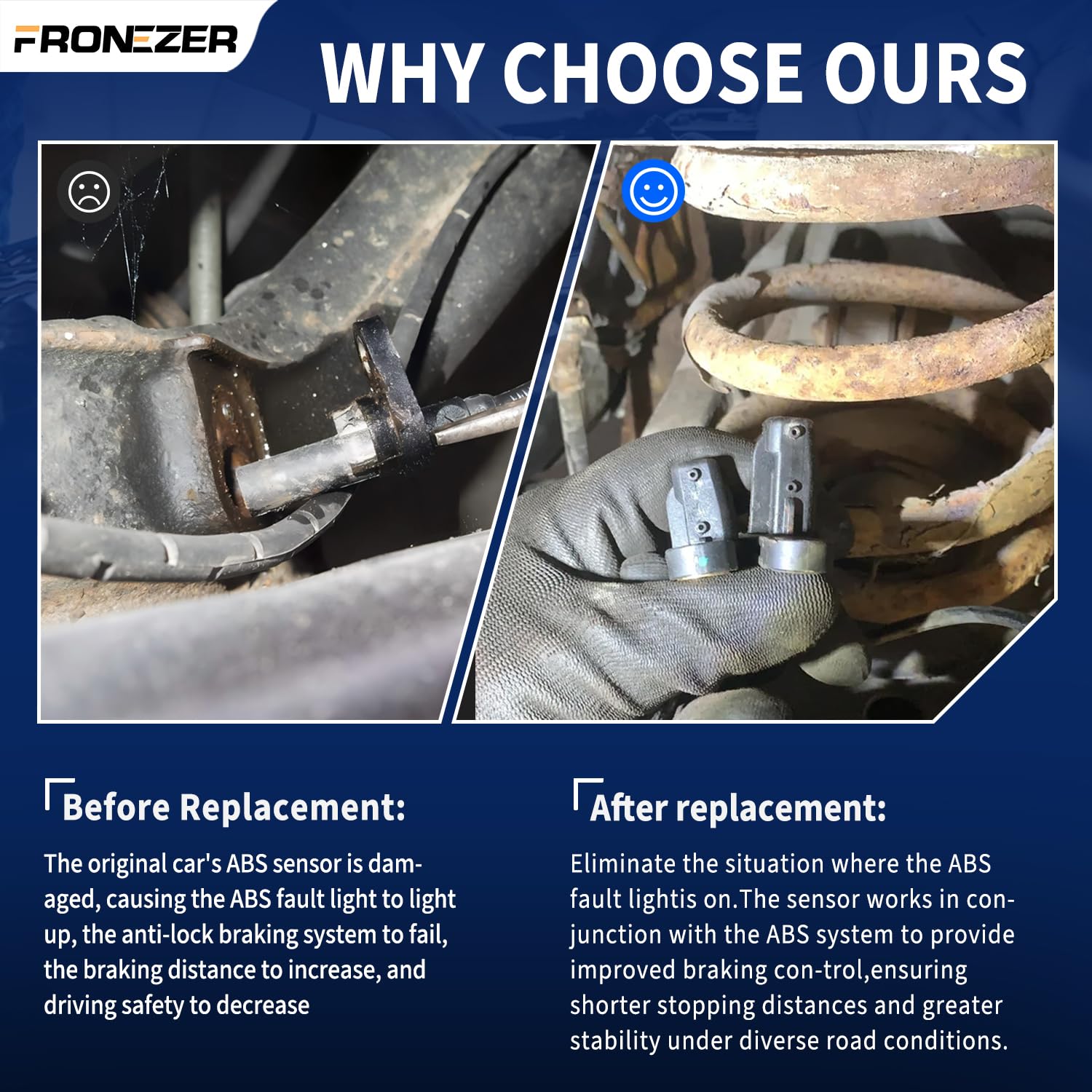 4PCS ABS Wheel Speed Sensor Front & Rear Left Right Fit for 2007-2014 Chevy Silverado 1500 Avalanche Suburban 1500 Tahoe, GMC Yukon XL 1500, Escalade Replace# 15229012, 15121067, ALS1464, ALS1465,