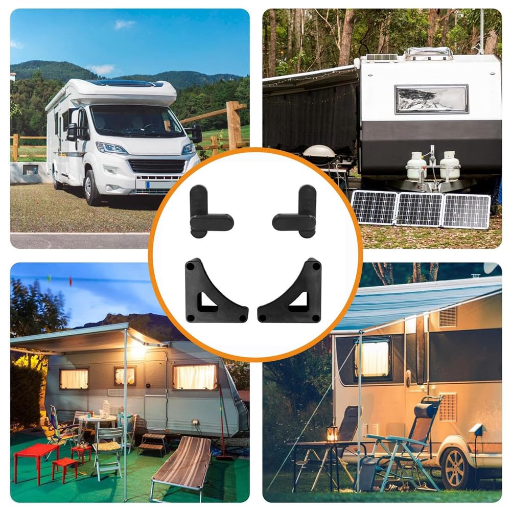 Kit de Almacenamiento de Soporte de Mesa para Caravana, Kit de fijación de Seguridad para Mesa, Color Negro, Apto para caravanas, autocaravanas, Accesorios de Mesa de Almacenamiento