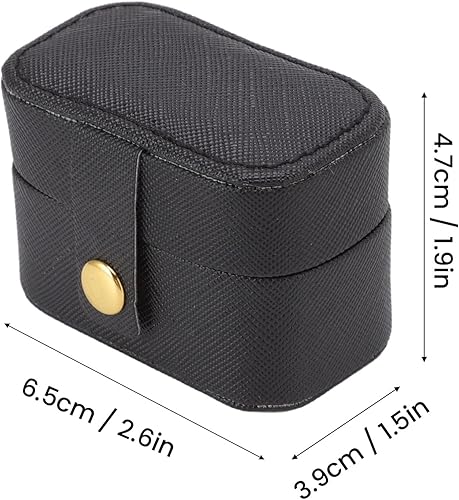 Miniatura 7 de Fydun Caja de almacenamiento PU Cuero Pequeño Joyero Pequeño Viaje Oreja Caso Blanco Para Uso en el Hogar, Accesorio Multifuncional (Negro)
