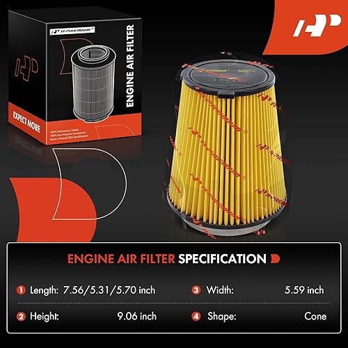 Miniatura 2 de A-Premium Filtro de aire del motor delantero compatible con Ford Mustang 2019-2022 5.0L, 2015-2022 5.2L, repuesto # FR3Z9601B