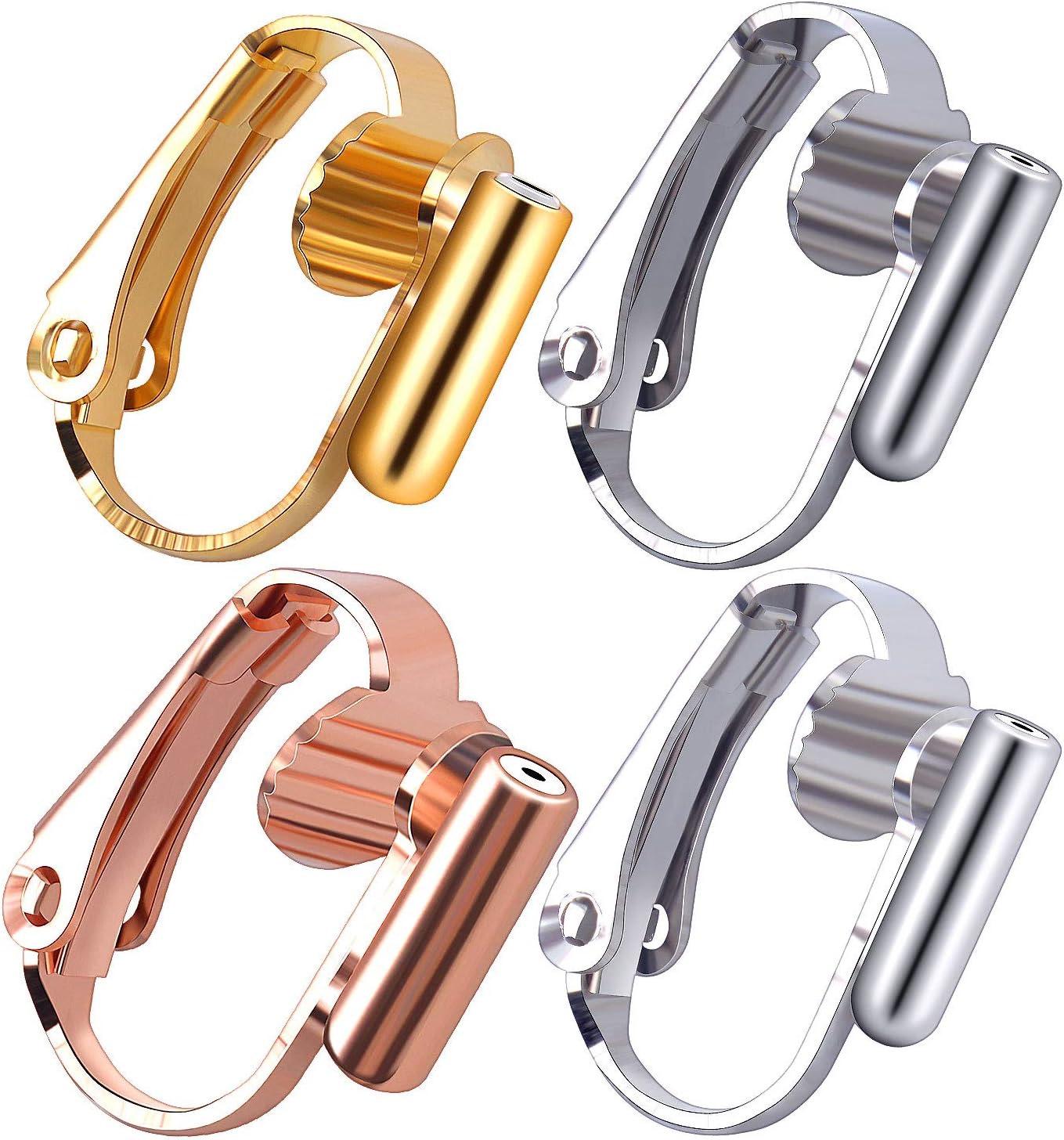 16 Pieces Clip-on Earring Converters Earring Clip Backs, Pierced to Clip On Earring Converters Components Findings for Non-Pierced Ears Jewellery Making - 4 Colors