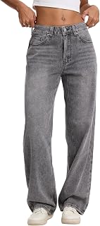 Straight Leg Jeans for Women Casual Washed Vintage Loose Fit Boyfriend Jeans Denim Pants