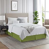 Vista 310 de Nestl - Falda plisada de cama de fácil ajuste, con caída a medida de 14 pulgadas, microfibra suave de doble cepillado, con calidad de hotel