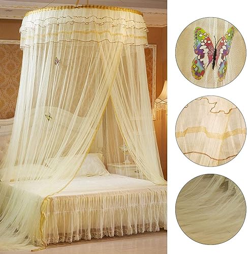 Miniatura 5 de TOPINCN Toldo de cama, toldo de cama, toldo de red de cúpula de 360 grados con cortinas de encaje para niños, tienda de campaña de juego individual