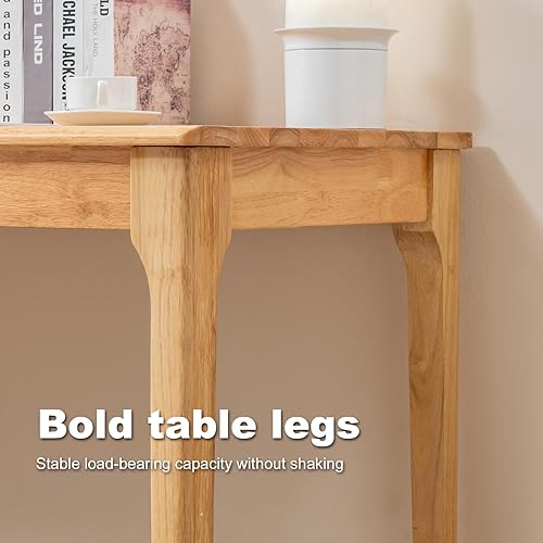 Miniatura 9 de Mesa de madera maciza, escritorio para juegos y oficina en casa para estudiantes, escritorio de PC para dormitorio, escritorio pequeño de