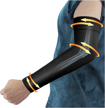 Hiball Lymphedema Medical Compression Arm Sleeve for Men Women, 20-30 mmHg Graduated Compression Full Arm Support