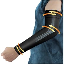 Hiball Lymphedema Medical Compression Arm Sleeve for Men Women, 20-30 mmHg Graduated Compression Full Arm Support with Silicone Band, Long Circulation Pressure Arm Brace for Arthritis, Bursitis, Edema