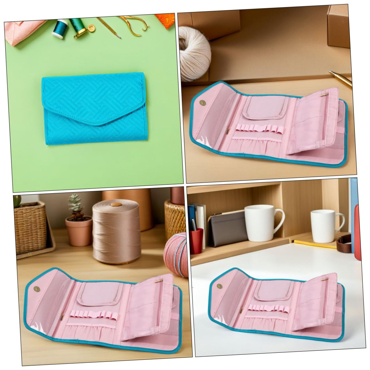 ULDIGI Bolsa Organizadora para Accesorios de Crochet de Tela Oxford y Portátil con Cierre para Ganchillos Agujas y Almacenamiento de Hilos