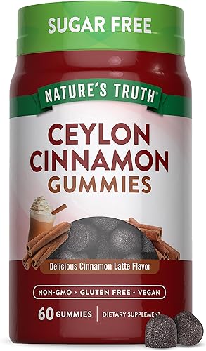 Nature's Truth Ceylon - Gomitas de canela | 2000 mg | Sin azúcar | 60 unidades | Suplemento vegano, sin OMG y sin gluten