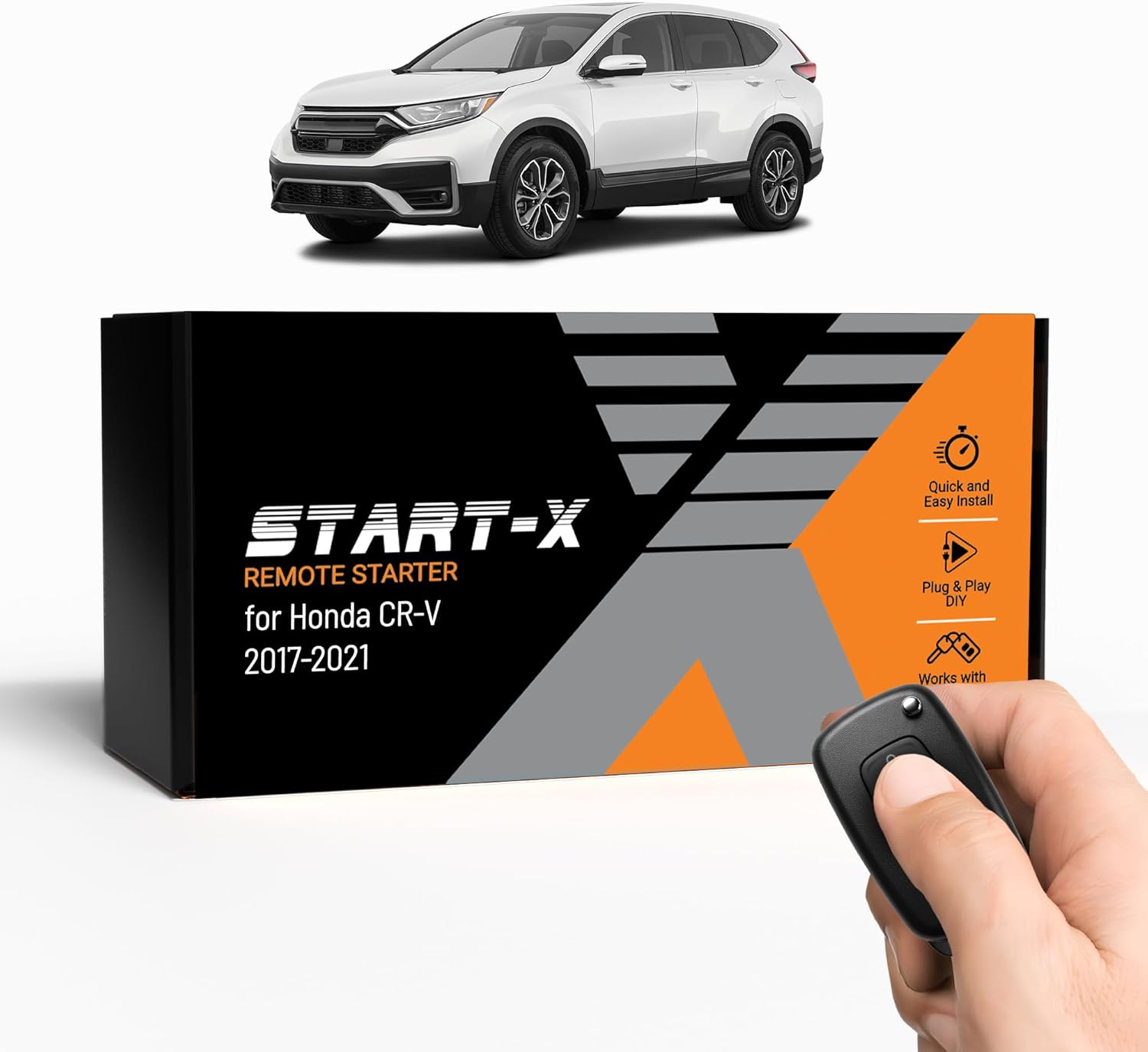 Start-X Remote Starter Kit for Honda CR-V (2017, 2018, 2019, 2020, 2021) Vehicles | Key Ignition | Plug & Play Install | Lock 3X to Remote Start | Zero Wire Splicing