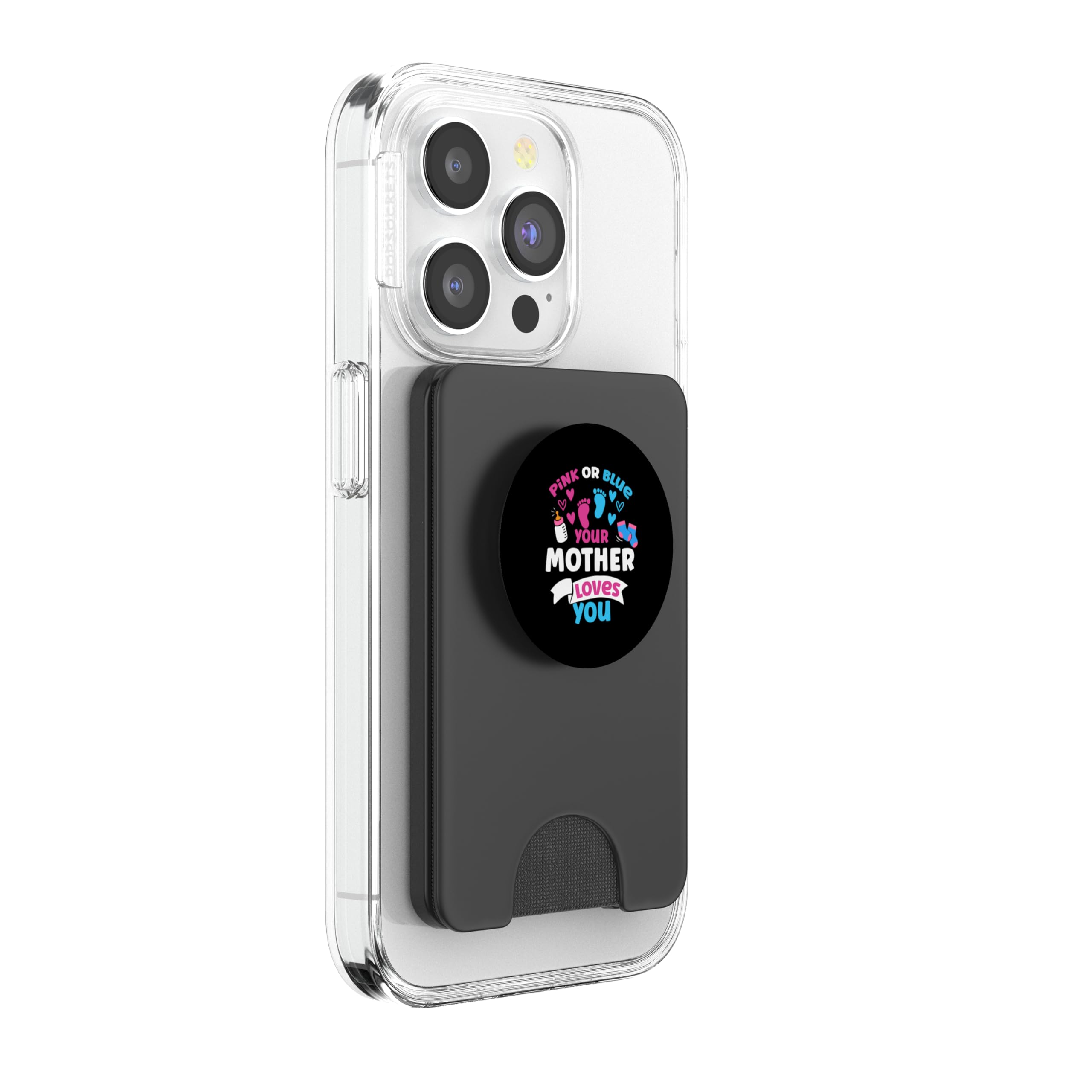 Rosa o Azul, tu Madre te ama, Lindo Amor, revelación de género PopSockets PopWallet para MagSafe