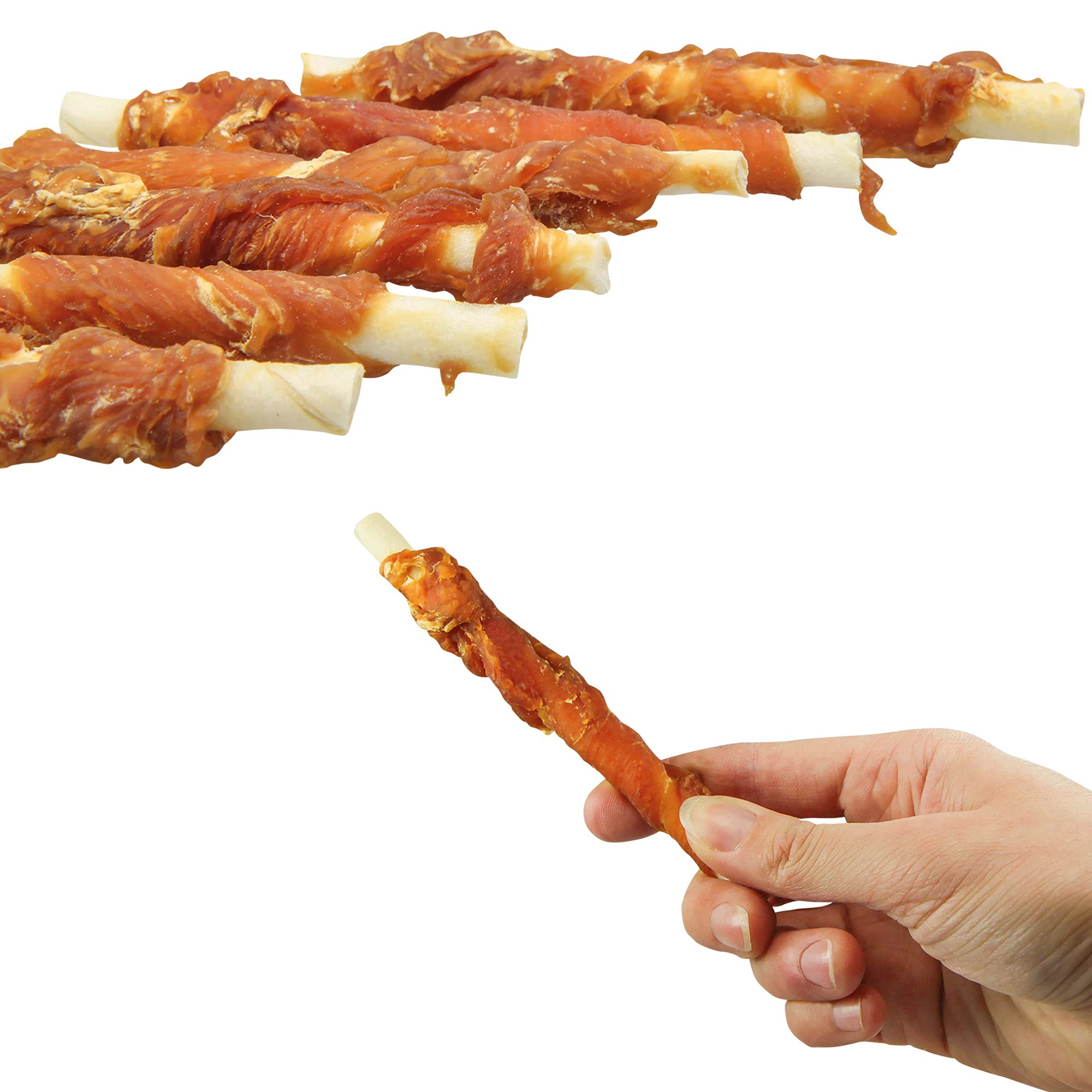 Varillas de filete de pollo 5 x 200 g suavemente secadas bajo en grasa bien digeribles aprox. 12 cm