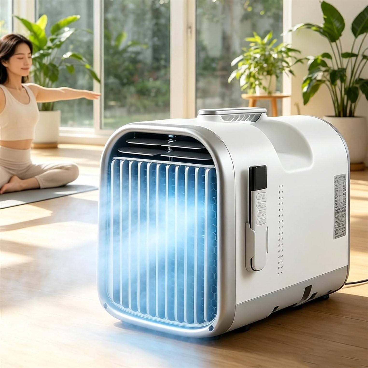 Nuxyyds 4-in-1 Portable Air Conditioner, 5100 BTU Mobile RV AC Unit with Compressor, 16-30°C 400W Low Power Consumption for Tent, RV, Truck, Van, Car, Garage, Indoor & Outdoor Use 5100BTU