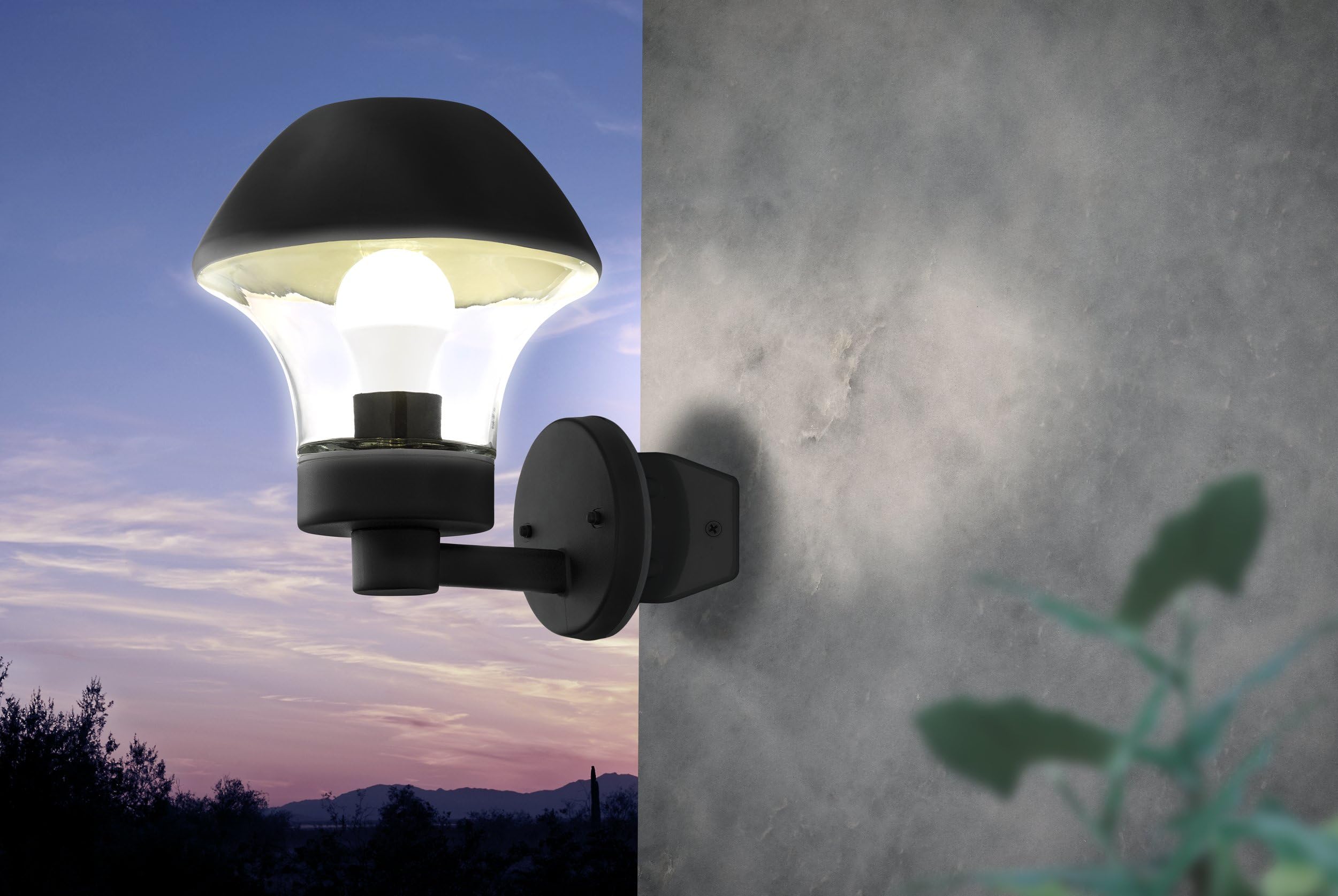 Eglo Raccordo angolare per faretti da esterno, staffa angolare in acciaio per lampade da esterno, nero, diametro 11,2 cm