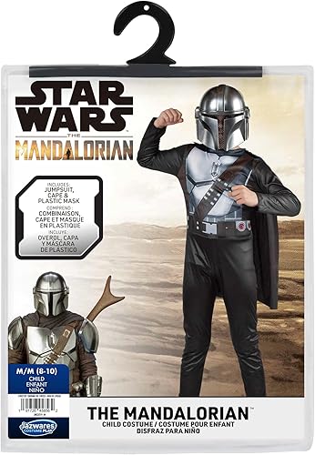 Miniatura 8 de Star Wars The Mandalorian - Disfraz oficial de Halloween para jóvenes, overol estampado con máscara de plástico