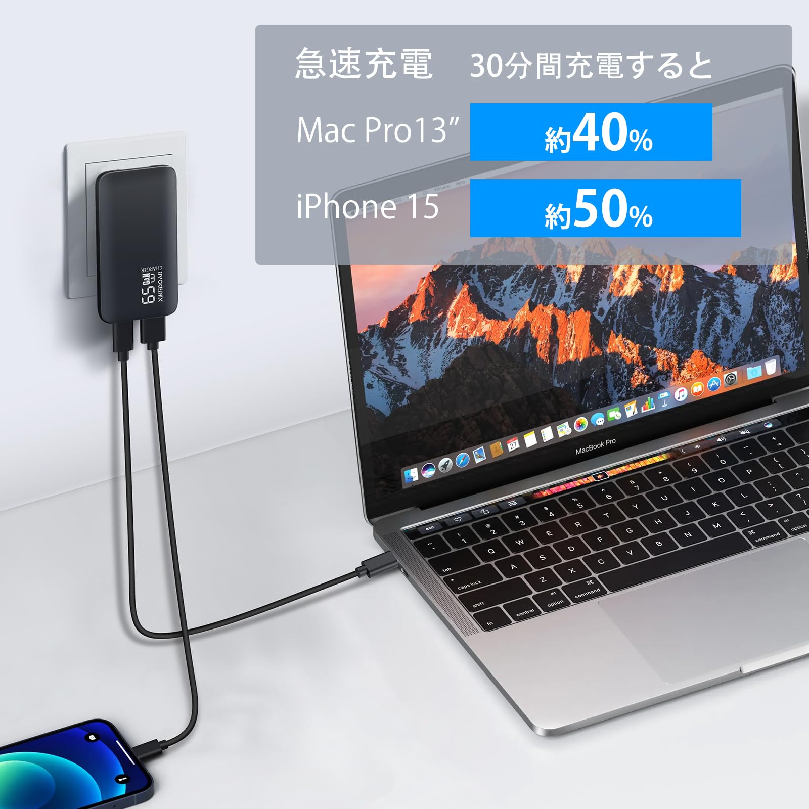 Amazon | USB-C 充電器 65W/45W 薄型 PD/PPS/QC対応 Type-Cケーブル