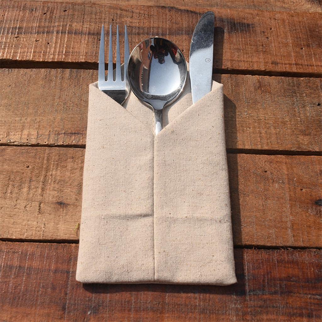 CALANDIS 2x1pcs Burlap Knifes Forks Holders Cutlery Pouch Bag Party Tableware Favor-image-26