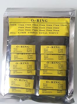 O Ring Watch Back Gasket Rubber Seal Washers Set Watch Gaskets kit Replacement O-Rings for Watch Backs 0.5MM