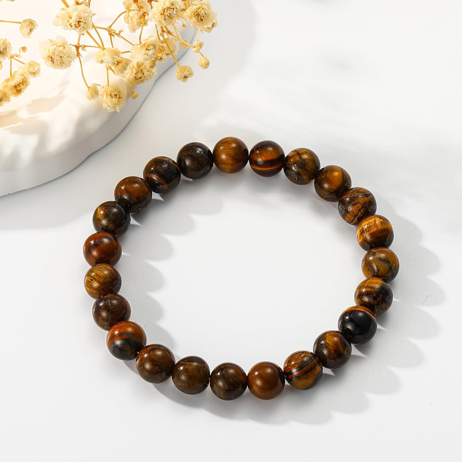 Healing Crystal Bracelet for Women, 8mm Gemstone Beaded Stretch Bracelet Natural Stone Stress Relief Yoga Beads Jewelry Birthday Valentines Christmas Gifts for Her Friends Daughter - Image 2