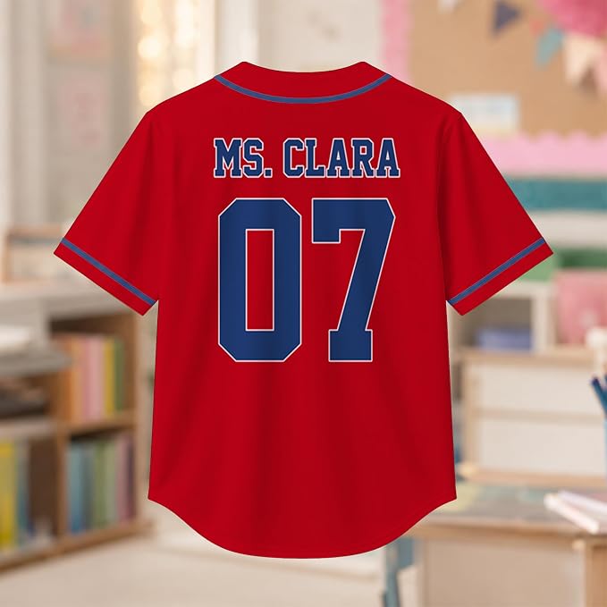 Personalized Teacher Baseball Jersey, Custom Name Number Grade Level Jersey, Back to School Gift for Kindergarten Teachers miniatura 6
