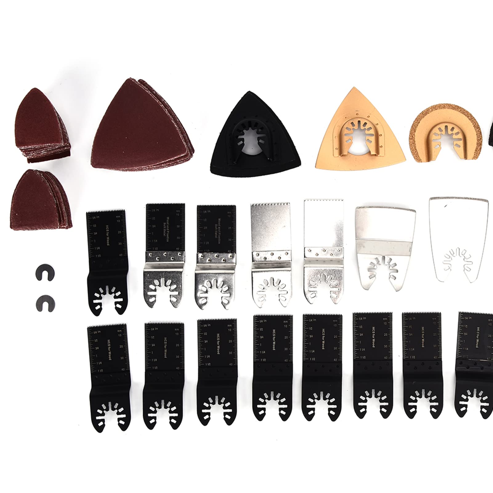 Kit di lame professionali per utensili oscillanti in acciaio ad alto tenore di carbonio, set di accessori per seghe multiutensile per il taglio di legno, metallo e plastica