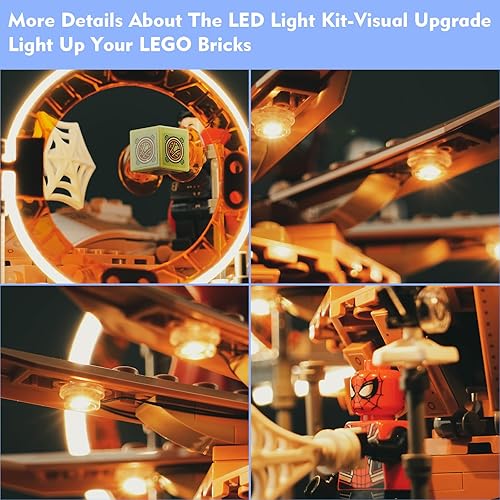 Miniatura 2 de Kit de luces LED para Lego Spider-Man Final Battle 76261, juego de iluminación creativa mejorado, accesorios compatibles con Lego 76261 juego de
