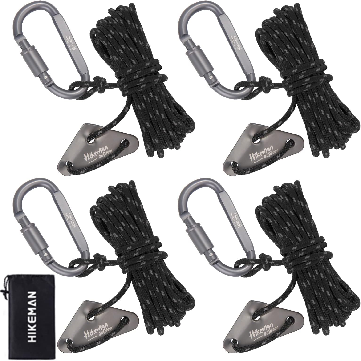 10 Cuerdas Reflectantes Para Tiendas De Campaña – 4 Mm X 4 M Con Tensoress – Visibilidad Nocturna Para Acampar Y Senderismo