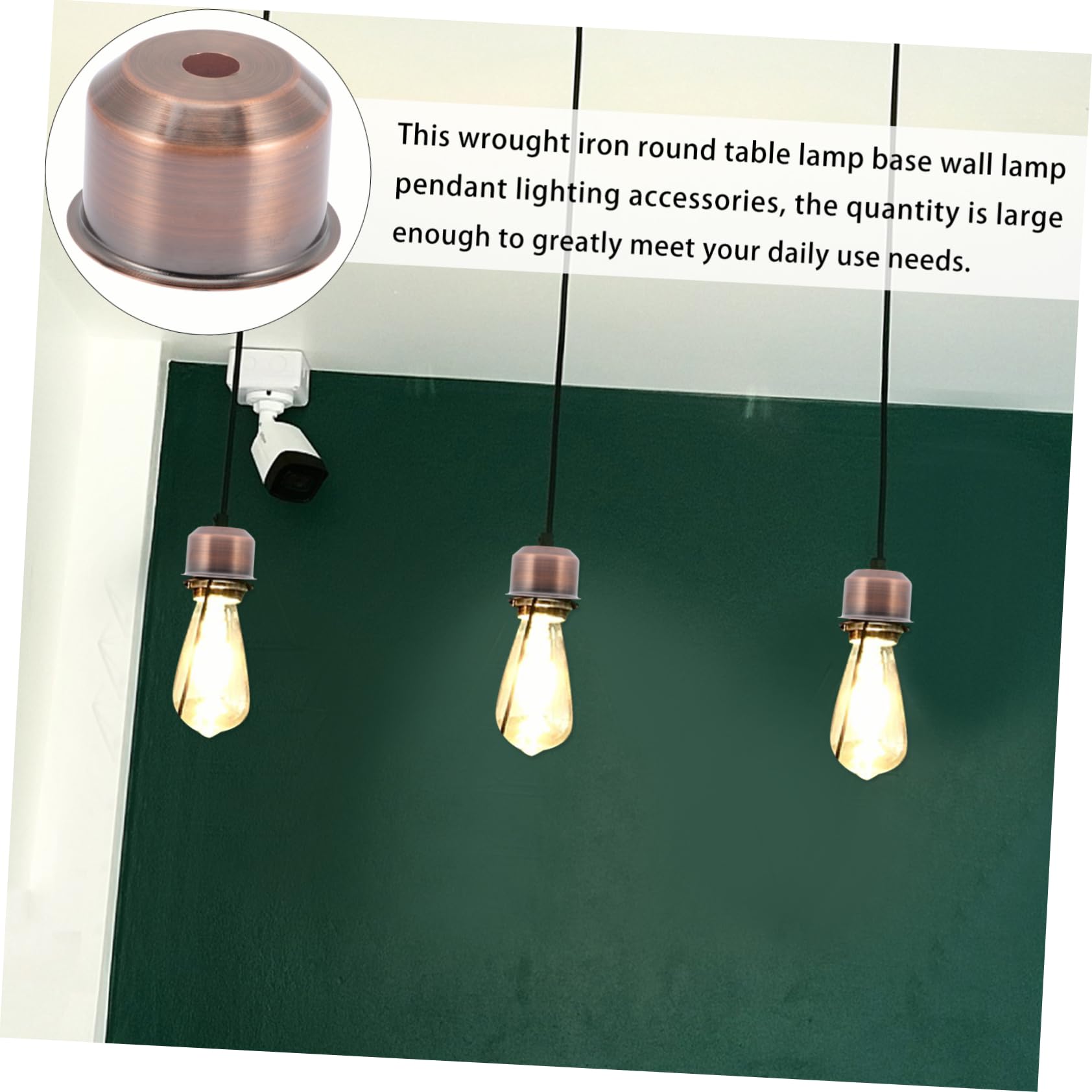 QUMIIRITY 10pcs E27 Lamp Holder Cups DIY Lighting Lamp Accessories Iron Craft Cup Set Ceiling Light Socket Cover Table Base Cover