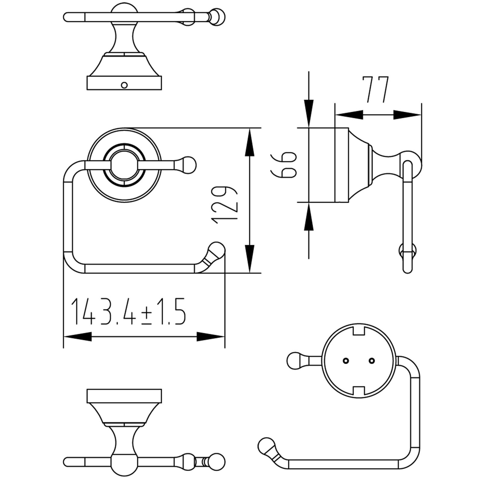 Nostalgie WC Papierhalter Retro Rollenhalter Keramik Halter D7-60