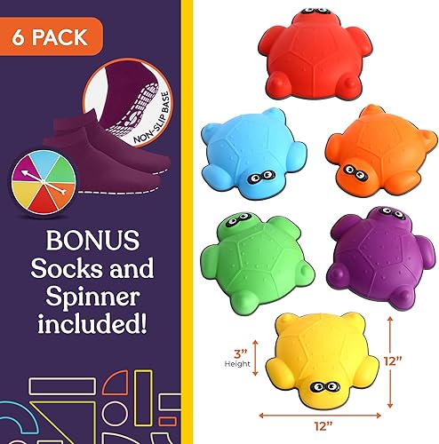 Vista 21 de Special Supplies Stepping Stones for Kids - Set of 6 Balance Blocks - Indoor/Outdoor Play - Child Safe Rubber, Non-Slip Edging - Promotes