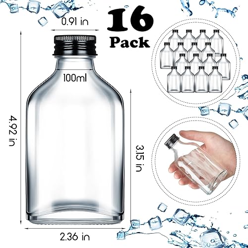 Miniatura 8 de Patelai 32 botellas de vidrio transparente con tapas, mini botellas de vidrio, botellas de licor, botellas vacías de alcohol, recipiente pequeño de