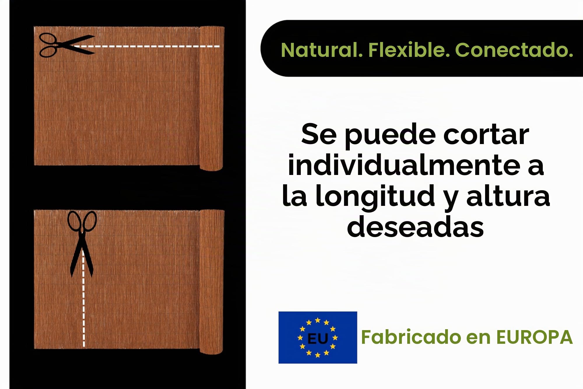 Valla de mimbre Natural 50 x 300 cm - Estera de Mimbre - Cañizo Jardin Ocultacion - Valla Ocultacion Jardin Exterior - Malla Para Balcon y Terraza