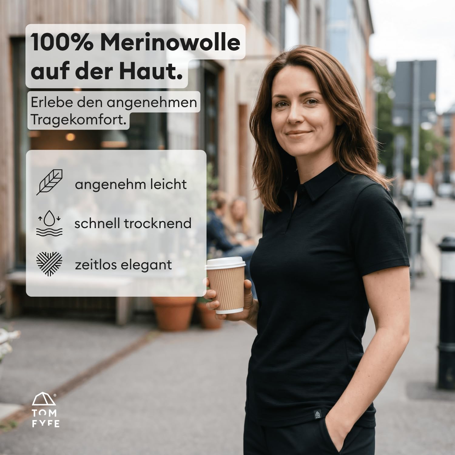 Premium Merino Polo-Shirt Damen - Oeko-TEX® Zertifiziert - 100% Merinowolle Damen Kurzarm Poloshirt - feuchtigkeitsregulierend, atmungsaktiv, geruchshemmend – Made in Europe