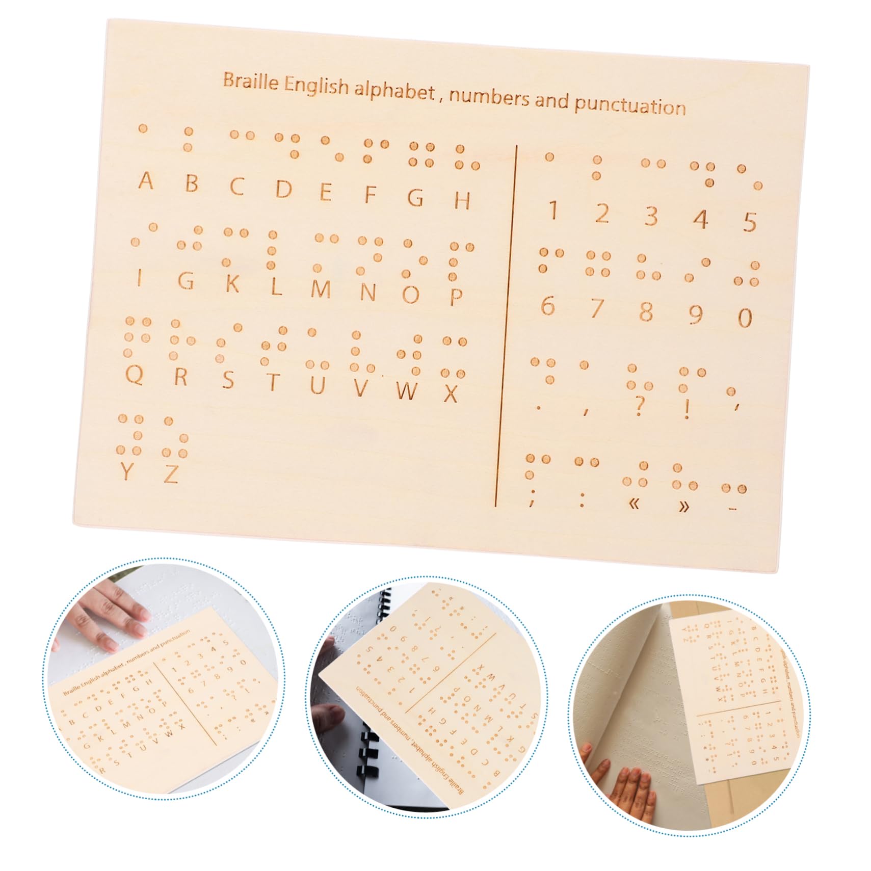 Tavola in Legno per Apprendimento Braille Design Leggero e Supporto alla Lettura Braille per Non Vedenti Uso Educativo