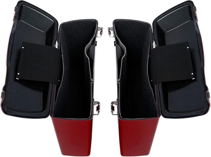 Alforjas rígidas rojas para moto Harley Touring 1994-2013 miniatura 5