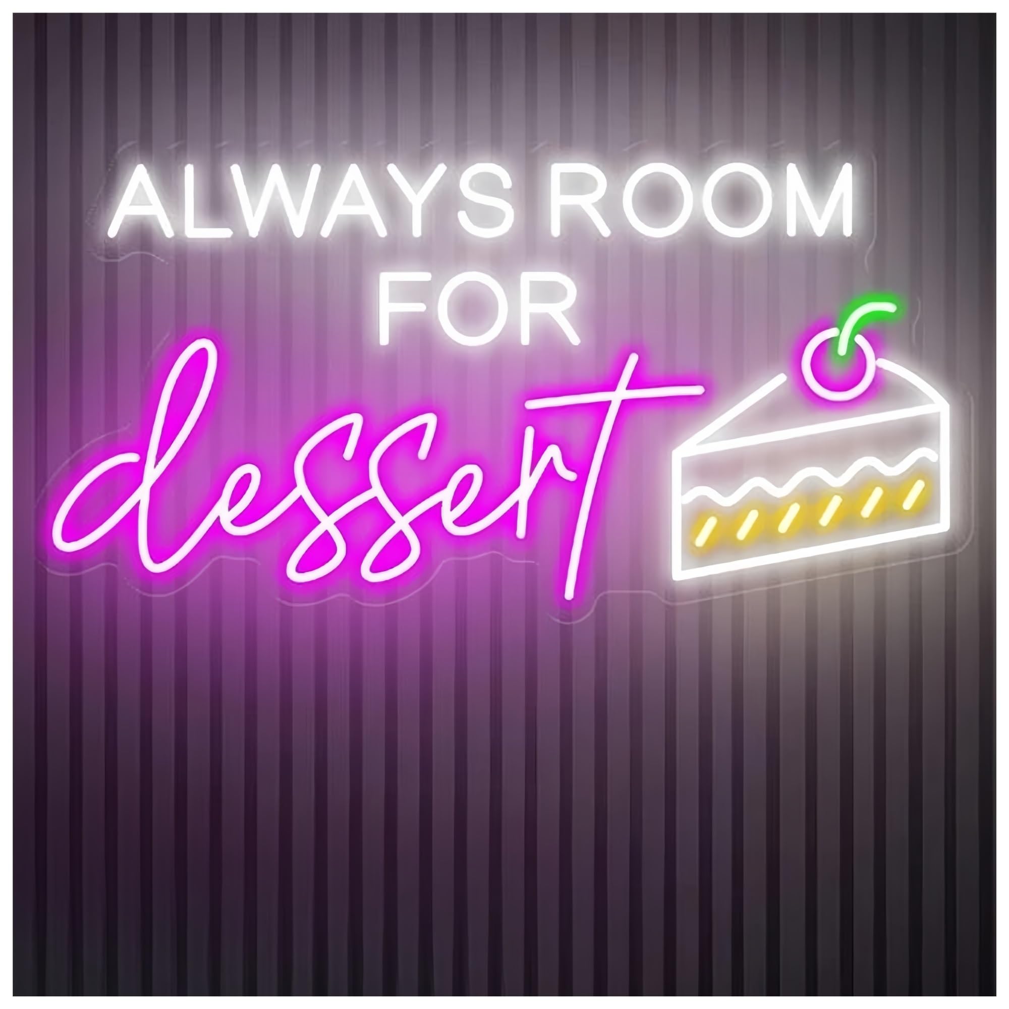 SHOUXI Sign Lamp Always Room for Dessert Neon Sign Bakery Shop Decor Light Cafe Welcome Sign Business Open Decor(F,70X37CM)