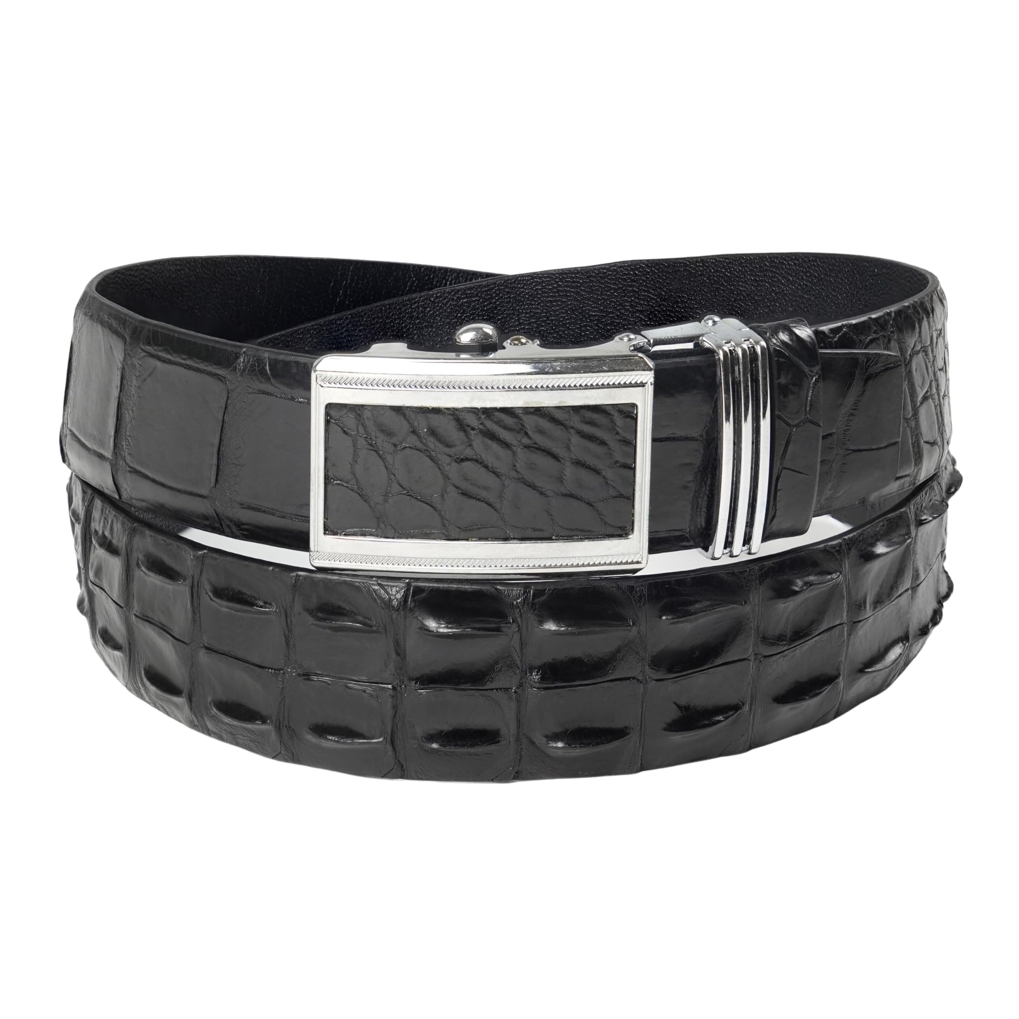 vinacreations AIIigator Belt Leather Strap Belts 1.5" Width Adjustment Removal Buckle Jean Dress Croc Handmade