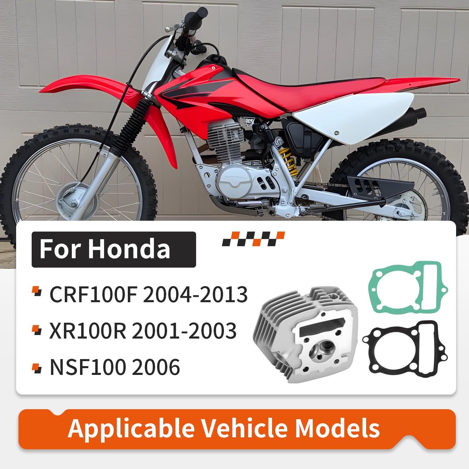 Amazon.com: Cylinder Head W/Gasket For Honda CRF100F 2004-2013 