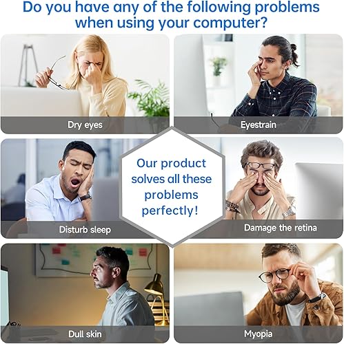 Miniatura 3 de Protector de pantalla de luz azul mejorado para monitor de 24 pulgadas con tecnología de filtro anti azul de 6 capas, bloqueador de luz azul de