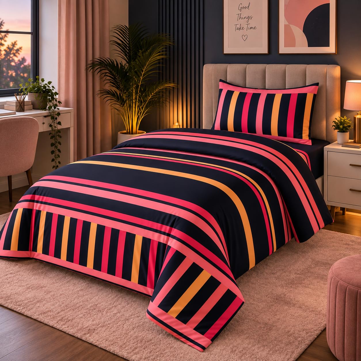 Opulent Living Single Bedding Sets, Duvet Cover, Fitted Sheet & Pillowcase