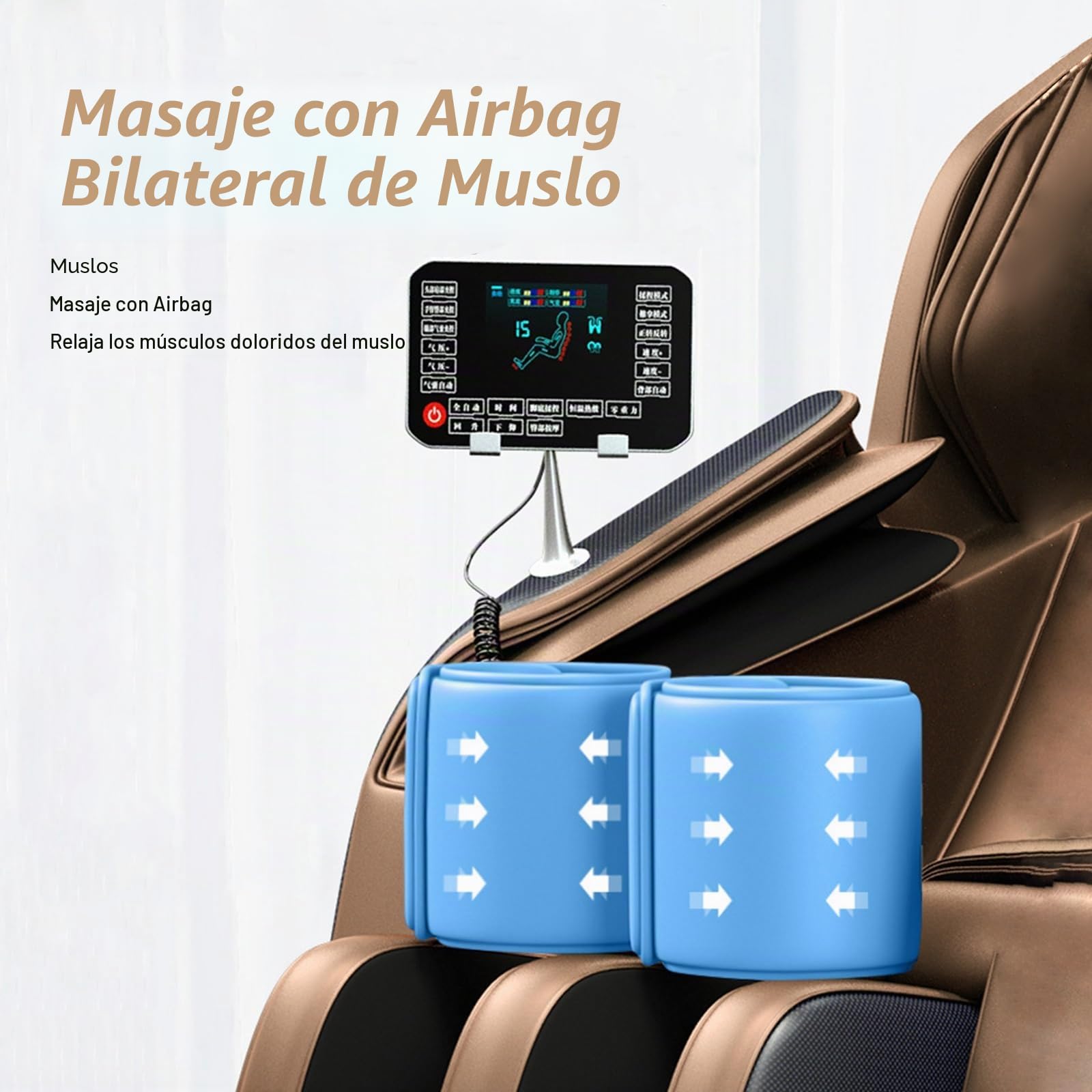Sillón de Masaje Corporal,Gravedad Cero con Pista SL y Calentamiento Estiramiento Yoga Intensidad Ajustable Apto para Uso Doméstico GH-A19(Bianco)